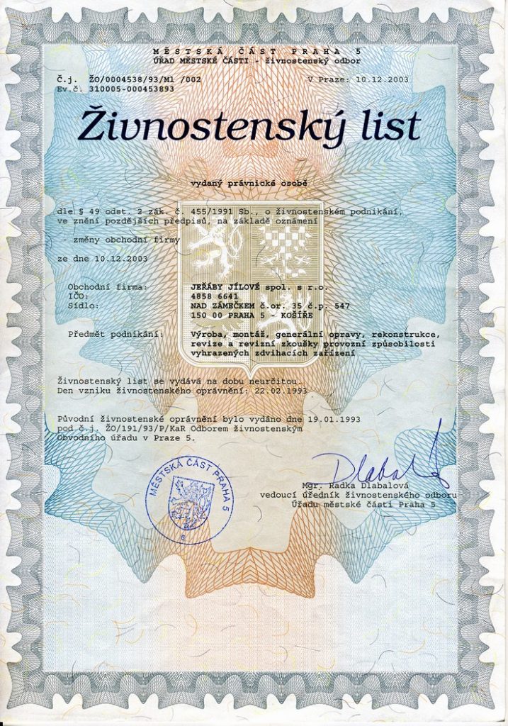 Živnostenský list